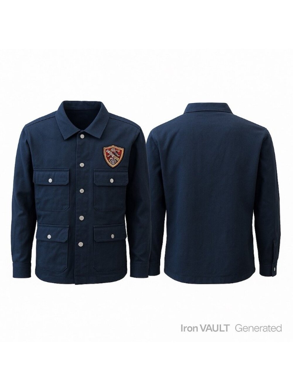 Cordova Diamond Collection Blue Lion Crest Jacket XL Button Front NWT
